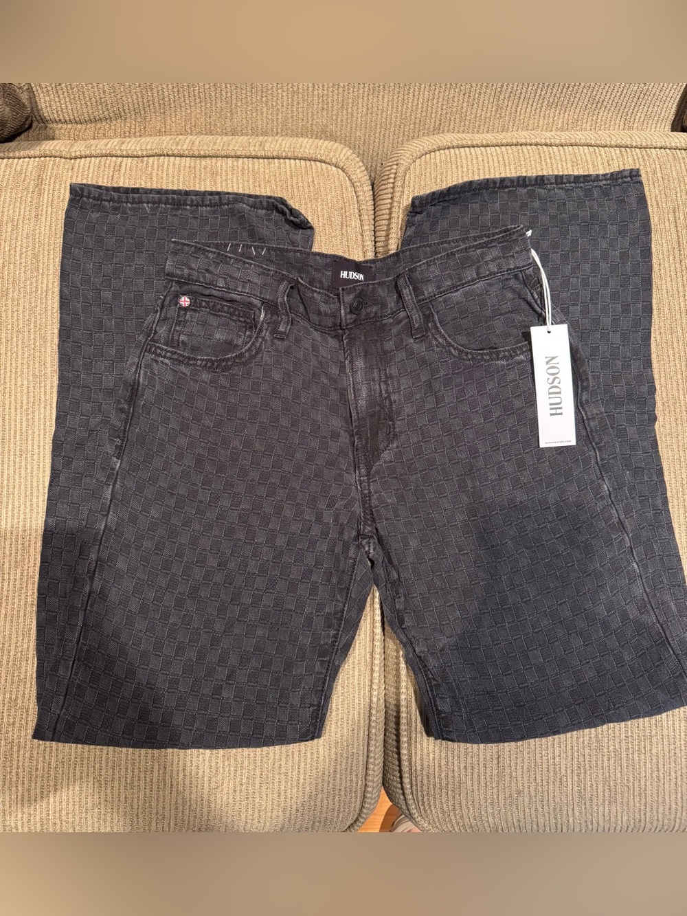 New Hudson patterned black jeans